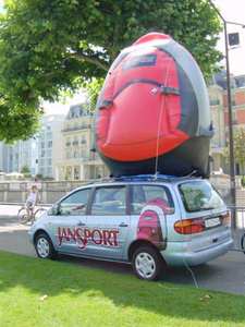 Réplique gonflable géante blanche de vélo de PVC avec le logo et le ventilateur, modèles gonflables de bicyclette, cycle géant gonflable - Product Image 6