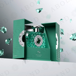 ขวดน้ำหอมคริสตัลสีเขียวหรูหราพร้อมเครื่องประดับสีเงิน บรรจุภัณฑ์กล่องแข็ง 100 มล. - Product Image 6