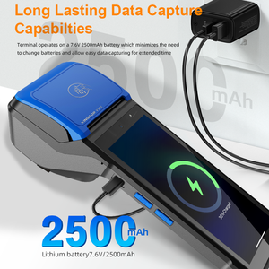 Terminal de <span class=keywords><strong>machine</strong></span> portable Android 12 Pos à impression thermique 4G pour magasins de détail - Product Image 5