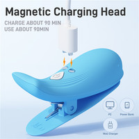 Nouvelle télécommande sans fil charge magnétique dauphin pince mammaire vibration massage de la poitrine masturbateur SM Electro Nipple Clamp