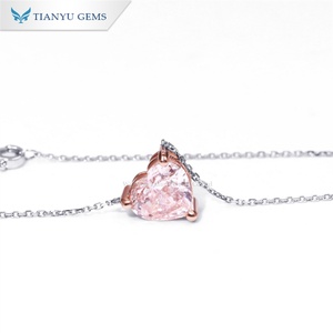 เครื่องประดับ Tianyu อัญมณีสีชมพูรูปหัวใจประดับเพชรพร้อมสร้อยคอจี้วัสดุทองคำขาว14K - Product Image 6