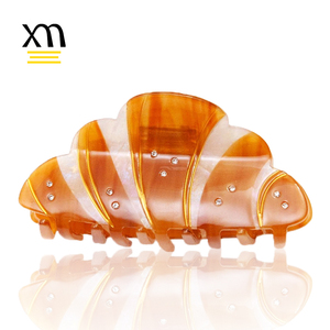 Fermaglio per Capelli XinMei Stile Coreano <span class=keywords><strong>Trendy</strong></span> a Forma di Croissant, <span class=keywords><strong>Clip</strong></span> per Capelli Personalizzate dal Design Creativo in Acetato Marrone - Product Image 1