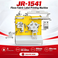 Machine d'impression flexographique haute vitesse JR-1541 pour étiquettes textiles, fournie par l'usine, machine d'impression d'étiquettes de vêtements 5 couleurs pour étiquettes tissées