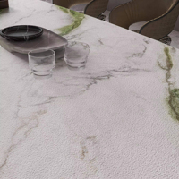Carreaux de sol en pierre frittée souple à effet marbre forêt norvégienne, surface à motif profond, pour murs extérieurs de villas et tables à manger