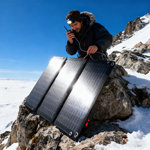 Panneau solaire portable 30W à prix direct usine, panneaux photovoltaïques flexibles pliables pour la charge en extérieur, livraison gratuite - Product Image 1