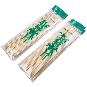 100 peças saco opp embalagem puramente natural descartável, varas de bambu para churrasco, churrasco