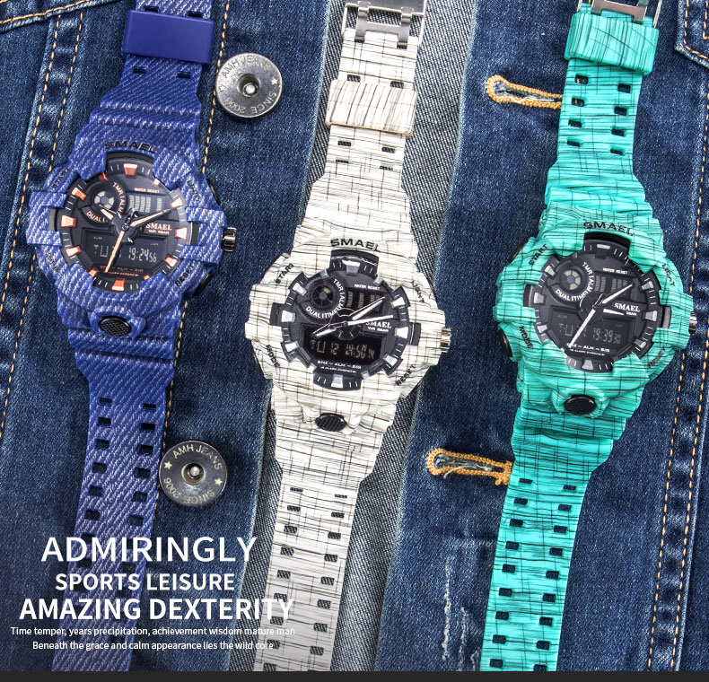 SMAEL 8001 unique design plastic digital watch  in stock sports watch for sale