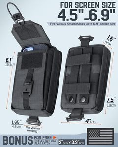 Étui de ceinture personnalisé pour téléphone portable, étui pour smartphone de 4,5 à 6,9 pouces, iPhone Duo, sac de transport en Cordura pour la taille - Product Image 4