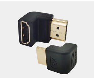 Convertisseur adaptateur HDMI plaqué or de haute qualité 90 degrés 270 degrés 8K 60Hz <span class=keywords><strong>4K</strong></span> <span class=keywords><strong>120Hz</strong></span> HDMI mâle à femelle adaptable - Product Image 1