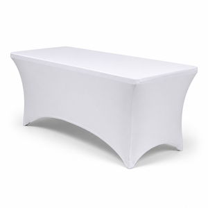 Wholesale Custom 300GSM White 90 Inch Round <b>Waterproof</b> Scuba Spandex Stretch Fitted <b>Table</b> <b>Cover</b> for Hotel Banquet Event - Product Image 1