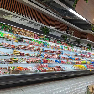 Commercial Supermarket Air Cooling Open Display Upright Refrigerator Chiller with Automatic Defrost and Adjustable Shelves - Product Image 2