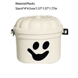 Cubo de Halloween para dulces con asa, diseño de calabaza, cubos de dulces con cara de calabaza, cubo de dulces con diseño de fantasma de calabaza para suministros de fiesta de Halloween - Product Image 6