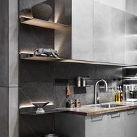 Armoire de cuisine de luxe haut de gamme, conception personnalisée, coin magique pour armoire de cuisine, bon prix