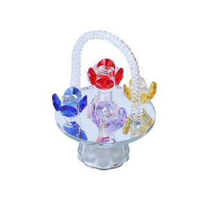 Cesta de Rosas de Cristal, Adorno en Forma de Corazón, Decoración Floral para Aniversario de Bodas, Regalo para el Día de San Valentín - Product Image 4