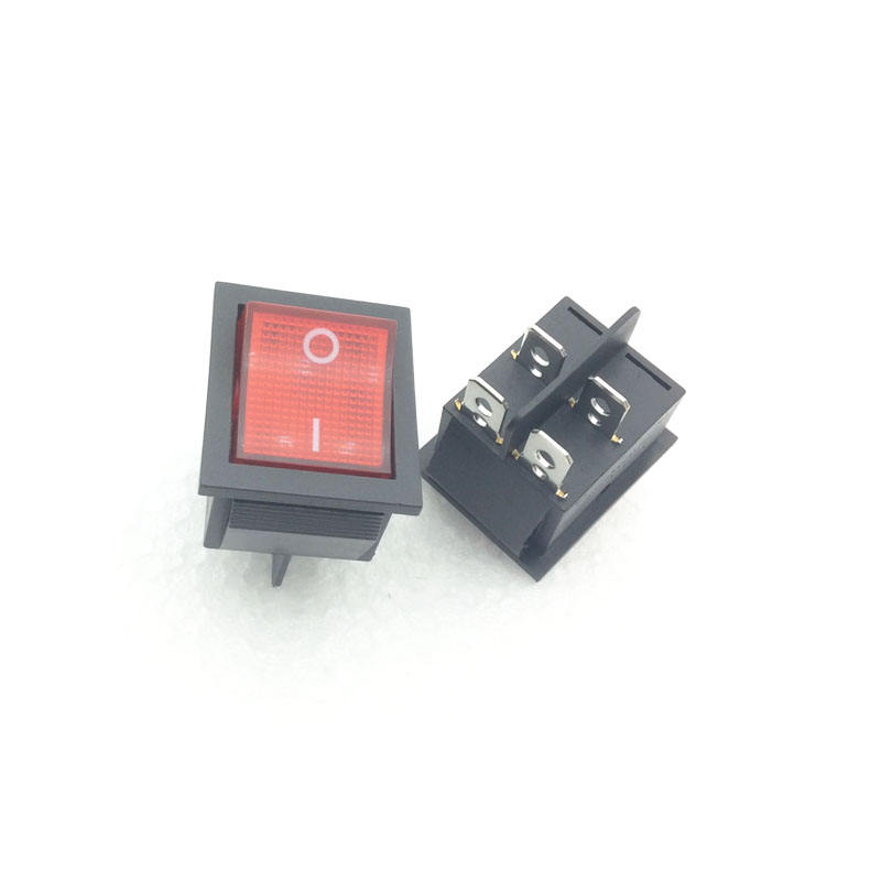 KCD4-201N Rocker Switch With Lighting Power Switch 15/30A Red Green Switch