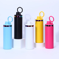 Großhandel 20oz Pulverbeschichtete Sport-Wasserflasche Regenbogen-Plattierter Edelstahl Vakuumflasche mit Deckel Blanko für Lasergravur