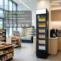 Vitrine réfrigérée verticale pour boissons avec porte vitrée fine, écran LED et refroidisseur d'air