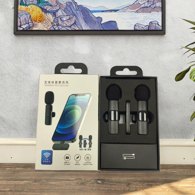 K9 Lightweight Wireless Lavalier Condenser Microphone with Type-C for Phone and Conference Use
