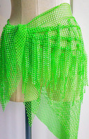 Écharpe triangulaire sexy à sequins, écharpe en filet de pêche ornée de strass, jupe enveloppante pour la danse du ventre et les spectacles