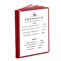Carpeta Portamenús Personalizable Tamaño A4, 8 Vistas, Madera y Cuero Sintético, Marca V-ding Modelo VD-786, para Hoteles