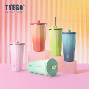 2025 para TYESO Taishuo Taza de café de alta calidad Aislamiento degradado 304 Taza de agua fría de color al vacío de acero inoxidable de alta calidad - Product Image 1