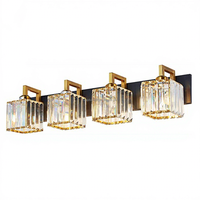 Lampes murales LED multi-têtes KangDuo, blanc chaud, en fer, style nordique moderne minimaliste, E26 AC 85-165V IP44, abat-jour en cristal pour salle de bain, garantie 3 ans