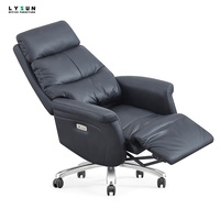 Fauteuil de Direction Ergonomique Pivotant Noir/Gris en Similicuir Confortable et Réglable en Hauteur pour PDG/Directeur – Style Moderne