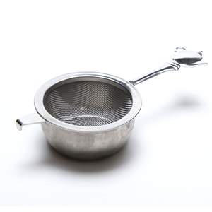 Filtro per Caffè in Acciaio Inox a Maglia Fine, Infusore per Tè a Forma di Teiera <span class=keywords><strong>con</strong></span> Manico, Regalo Speciale <span class=keywords><strong>con</strong></span> Vassoio Raccogligocce - Product Image 2