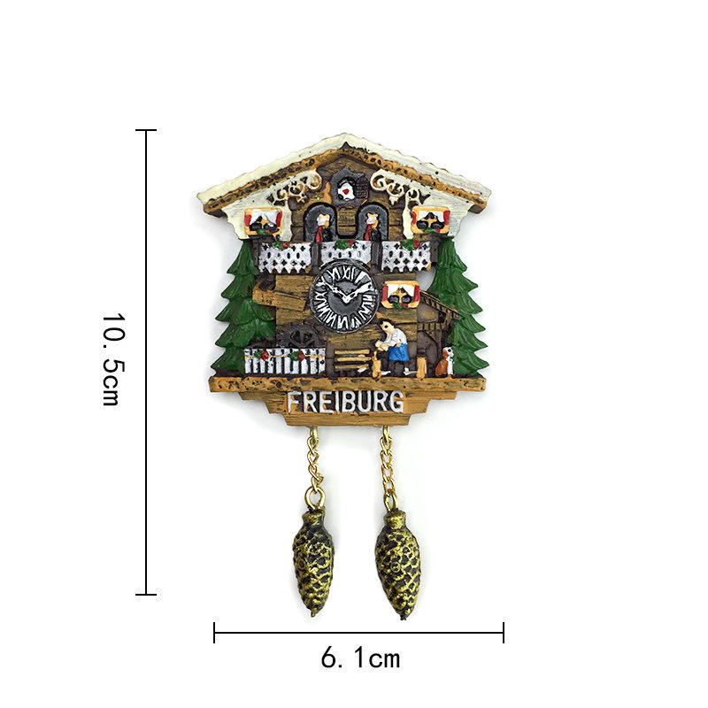 Horloge à coucou en bois de Freiburg, Allemagne, modèle 2