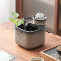 Fontaine d'eau colorée en céramique qui coule ornements de bureau en céramique Mini fontaine de table pour bureau maison salon