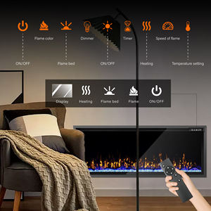 Chimeneas Eléctricas con Luz LED <span class=keywords><strong>Tipo</strong></span> Enchufe Estadounidense, Chimeneas con Llama Calefactada, Control por WiFi/Aplicación, Montaje en Pared, Metal, para Uso en Exteriores, Hogares y Hoteles - Product Image 6