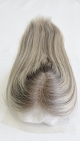 6x7 Base de seda Topper con 100% cabello virgen europeo tupé de ondas profundas para mujeres Rubio Balayage pelo judío Topper