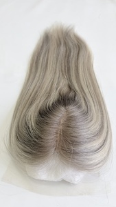6x7 Topper Base di seta con capelli 100% europei vergini profondo parrucchino per le donne biondo Balayage capelli ebreo Topper - Product Image 6