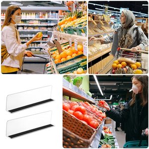 Diviseurs d'étagères en plastique transparent magnétiques personnalisés en forme de L, séparateurs de marchandises, organisateurs de produits pour rayonnages de gondoles de supermarché - Product Image 3