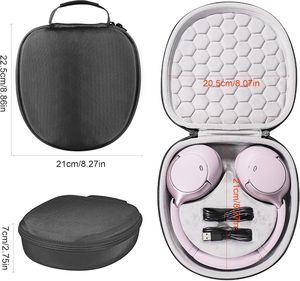 Estuche de viaje portátil organizador duro para auriculares Bose QC25/QC35/QC45/NC700/Sony a prueba de golpes negro-<span class=keywords><strong>pequeño</strong></span> (opaco) - Product Image 4