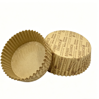 Moules à cupcakes en papier kraft brun biodégradable écologiques, résistants au four, jetables, avec impression anglaise, pour boulangerie et fêtes
