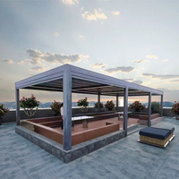Pérgola Motorizada Exterior Personalizada con Techo Retráctil Impermeable para Balcón, Diseño Inspirado en la Naturaleza