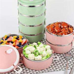 กล่องใส่อาหารแบบพกพาสำหรับเด็กนักเรียนญี่ปุ่นน่ารักภาชนะใส่อาหารแบบสแตนเลสกล่องอาหารกลางวันกันรั่ว - Product Image 1