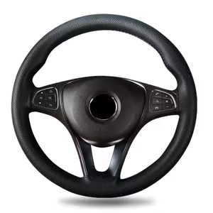 Housse de <span class=keywords><strong>volant</strong></span> de voiture en <span class=keywords><strong>cuir</strong></span> artificiel universel SENBOLIA housse de guidon cousue <span class=keywords><strong>à</strong></span> la main housse de <span class=keywords><strong>volant</strong></span> cousue <span class=keywords><strong>à</strong></span> la main 38cm - Product Image 5