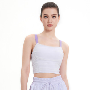 Women's Sports <b>Bra</b> With Padded Molded Cup High Support Yoga Running Fitness Top White Light <b>Blue</b> Light Purple S M L XL - Product Image 5