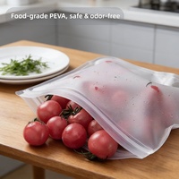 Sac de conservation alimentaire réutilisable amélioré, anti-fuite, autoportant, pour congélateur, sac à fermeture éclair pour sandwichs, en silicone et PEVA, pour la conservation des aliments