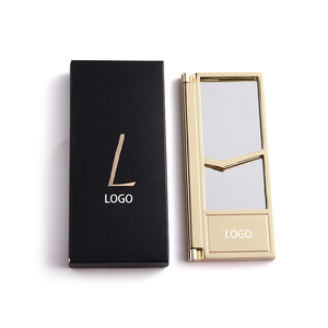 High End Shiny Gold-Plated Dual Sided Double Magnifying Personalized Foldable Small Portable Mini Cosmetic Mirror for Makeup - Product Image 1