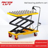 Chariot de levage hydraulique manuel à roulettes à roulement à billes, capacité de charge 150 kg, hauteur de levage double 0,77 m - 1,31 m, plateforme de transport mobile pour usine