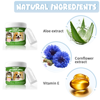 Lingettes nettoyantes douces pour oreilles et dents d'animaux, directement de l'usine, ingrédients naturels, texture perlée, éliminateur de plaque dentaire, contrôle des odeurs