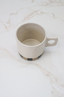Mug en céramique fait main à rayures noires et blanches, style nordique, capacité 301-400 ml, pour la rentrée scolaire, design simple et tendance