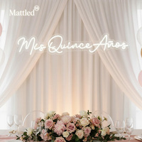Letras de Neón LED con Nombre Personalizado, Letrero de Neón Mis Quince para Decoración de Bodas, Cumpleaños, Eventos, Arte de Pared, Letreros Luminosos LED