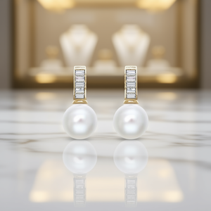 Orecchini Pendenti con Perle Akoya Mikimoto, Placcati in Oro 18K, Perle Coltivate Bianche Rotonde AAA, Gioielli Classici da Sposa per Donna - Product Image 2