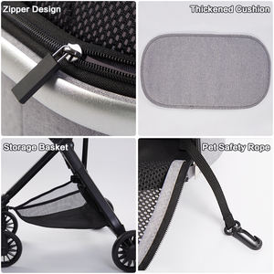 2025 nouveau Design extérieur voyage chien transporteur système d'absorption des chocs <span class=keywords><strong>transport</strong></span> luxe Aviation aluminium pliant poussette pour animaux de compagnie - Product Image 4