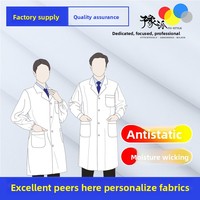 Blouse médicale blanche professionnelle en tissu brocart résistante au chlore et à l'eau de Javel pour médecins et infirmières, épaisse