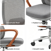 Chaise de bureau ergonomique en maille, chaise de bureau réglable à dossier haut, chaise d'ordinateur respirante pour salle de réunion, bureau à domicile, étude